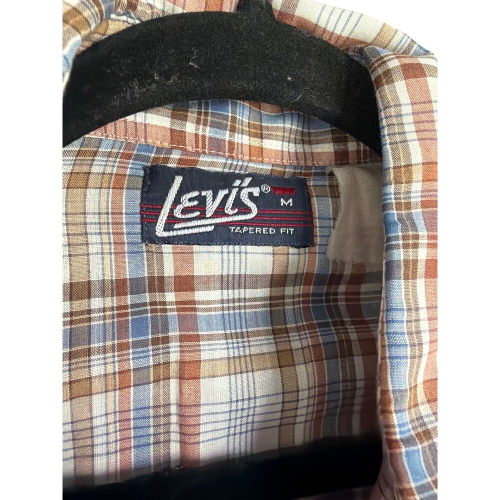 Levi’s Plaid Western Shirt M Tapered Fit Vintage Inspired Casual - Picture 4 of 5